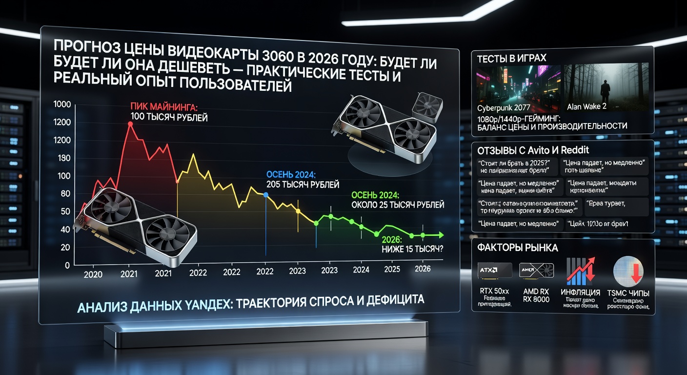 Прогноз цены видеокарты 3060 в 2026 году: будет ли она дешеветь — практические тесты и реальный опыт пользователей
