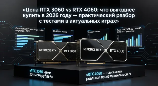 Цена RTX 3060 vs RTX 4060: что выгоднее купить в 2026 году — практический разбор с тестами в актуальных играх